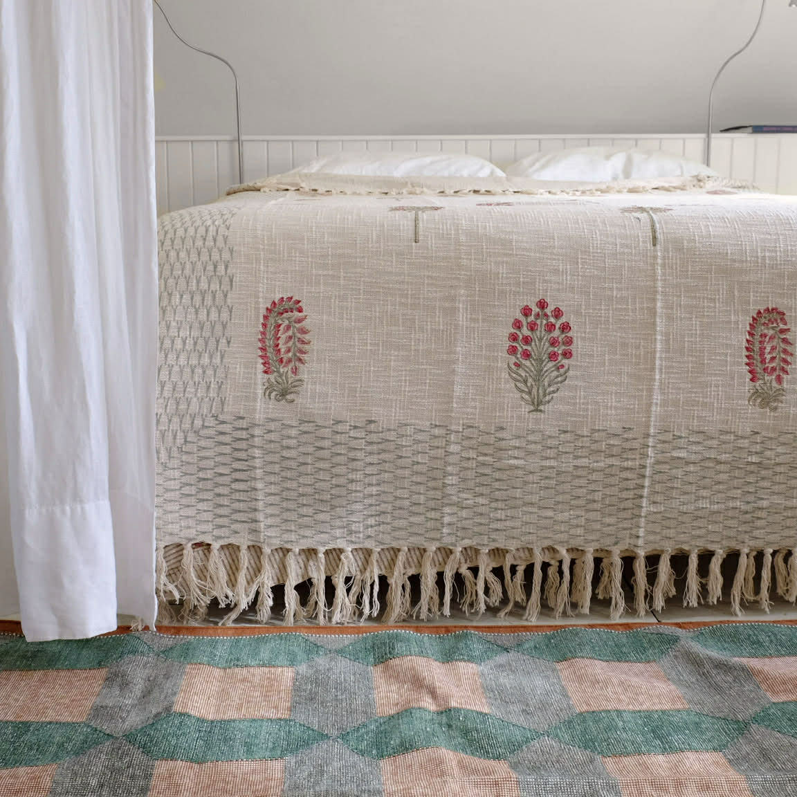 DII Global Adobe Couvre-lit Tissé à Rayures En Coton Stone 50x60 Inches - Élégance Naturelle